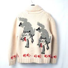 画像をギャラリービューアに読み込む, 1950's 1960's ウルフ柄 カウチンセーター