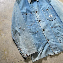 画像をギャラリービューアに読み込む, 1950's POWR HOUSE DENIM COVERALL (NICE DAMAGE & SUN FADE)