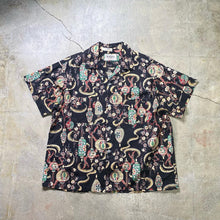 画像をギャラリービューアに読み込む, 1950-60's harper BLACK COTTON HAWAIIAN SHIRT (GOOD CONDITION / size XL)