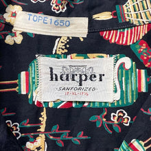画像をギャラリービューアに読み込む, 1950-60's harper BLACK COTTON HAWAIIAN SHIRT (GOOD CONDITION / size XL)