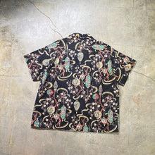 画像をギャラリービューアに読み込む, 1950-60's harper BLACK COTTON HAWAIIAN SHIRT (GOOD CONDITION / size XL)