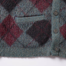 画像をギャラリービューアに読み込む, 1960-1970s Grand Leech Argyle Mohair Cardigan
