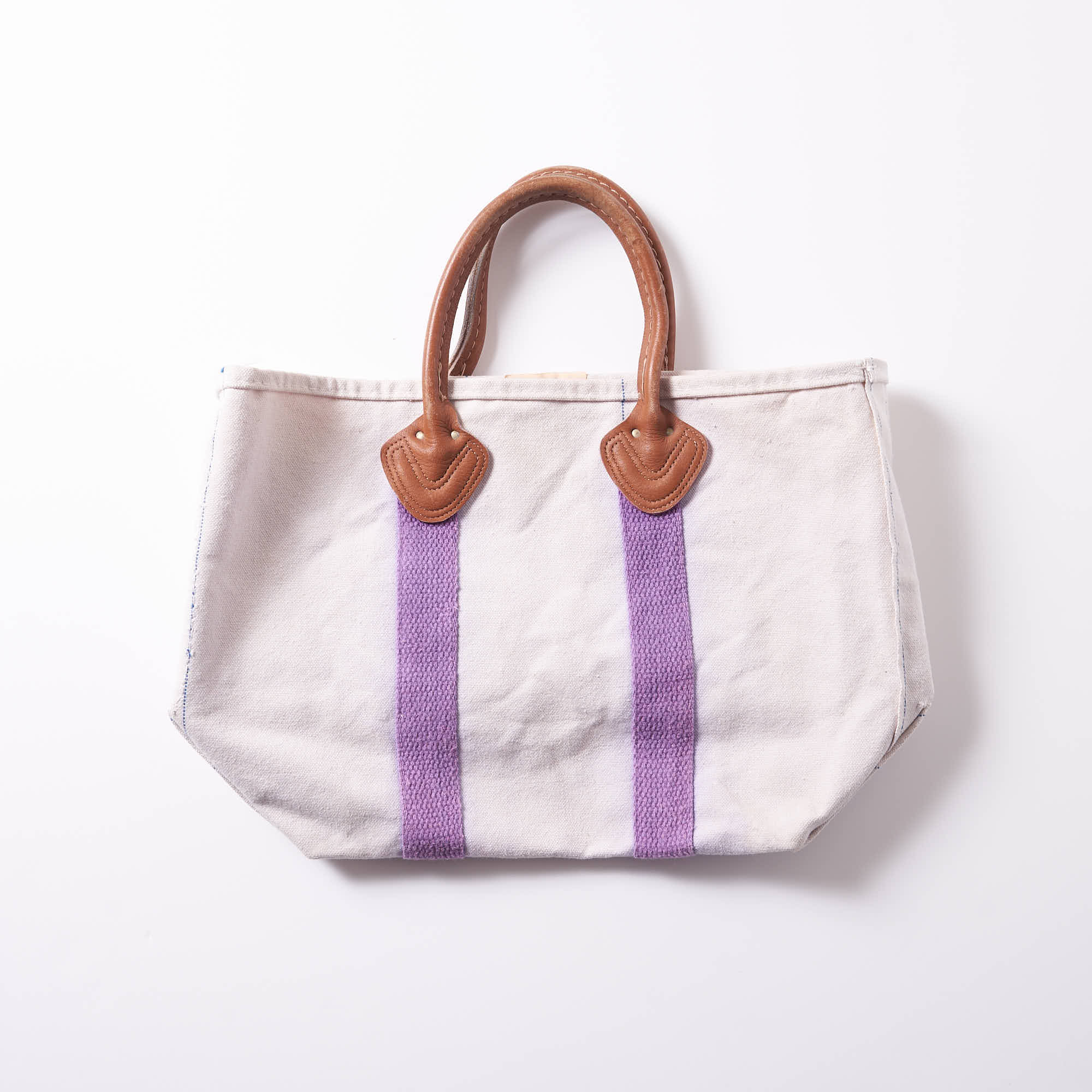 1980s L.L.Bean レザーハンドルトート (ナチュラル×ラベンダー / size 
