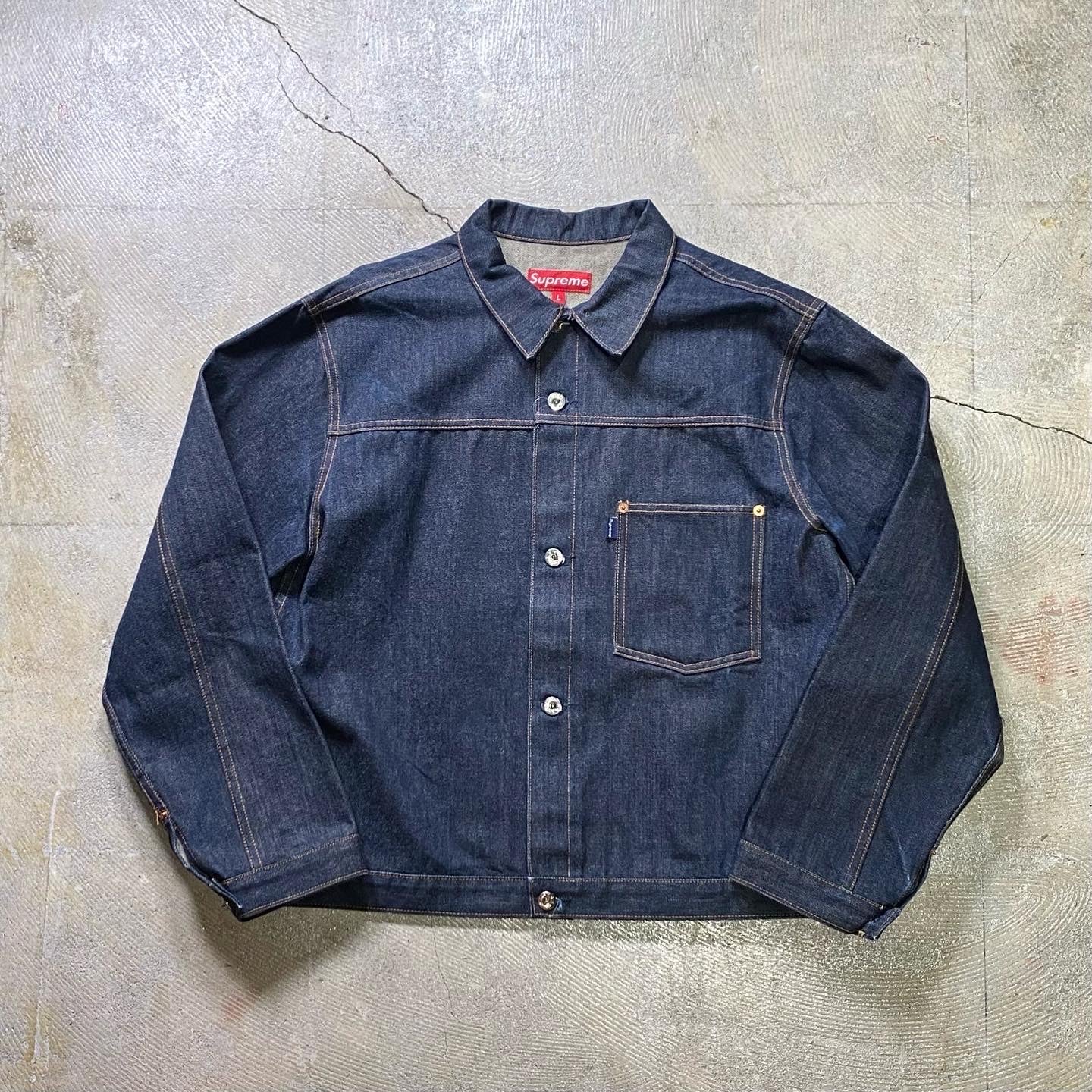 Old Supreme Denim Jacket 1st Type (Non Wash!? / size L)