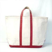 画像をギャラリービューアに読み込む, 1970 L.L.Bean  BOAT AND TOTE ホワイト×レッド 筆記体タグ
