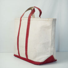画像をギャラリービューアに読み込む, 1970 L.L.Bean  BOAT AND TOTE ホワイト×レッド 筆記体タグ
