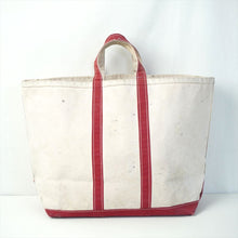 画像をギャラリービューアに読み込む, 1970 L.L.Bean  BOAT AND TOTE ホワイト×レッド 筆記体タグ
