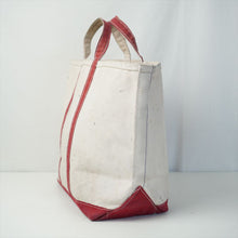 画像をギャラリービューアに読み込む, 1970 L.L.Bean  BOAT AND TOTE ホワイト×レッド 筆記体タグ
