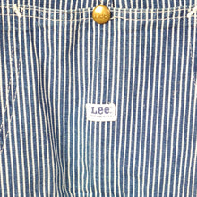 画像をギャラリービューアに読み込む, 1970's Lee ヒッコリーストライプ オーバーオール エプロン付きダブルニー
