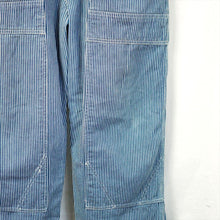 画像をギャラリービューアに読み込む, 1970's Lee ヒッコリーストライプ オーバーオール エプロン付きダブルニー
